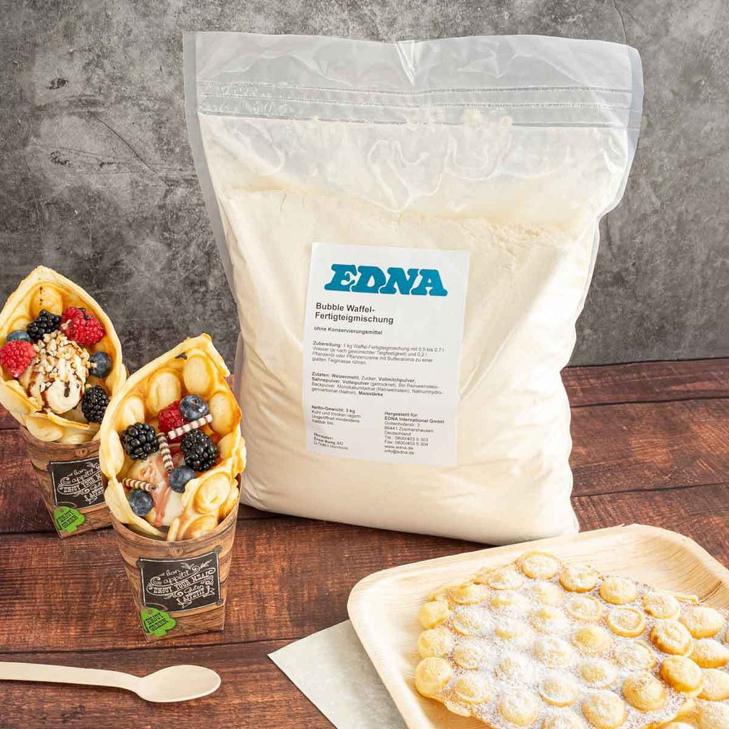 EDNA ‘Bubble waffle’ baking mix, 2 x 3 kg